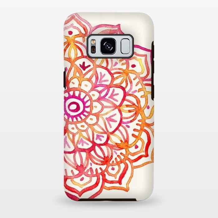 Galaxy S8 plus StrongFit Watercolor Mandala in Sunset Colors by Micklyn Le Feuvre