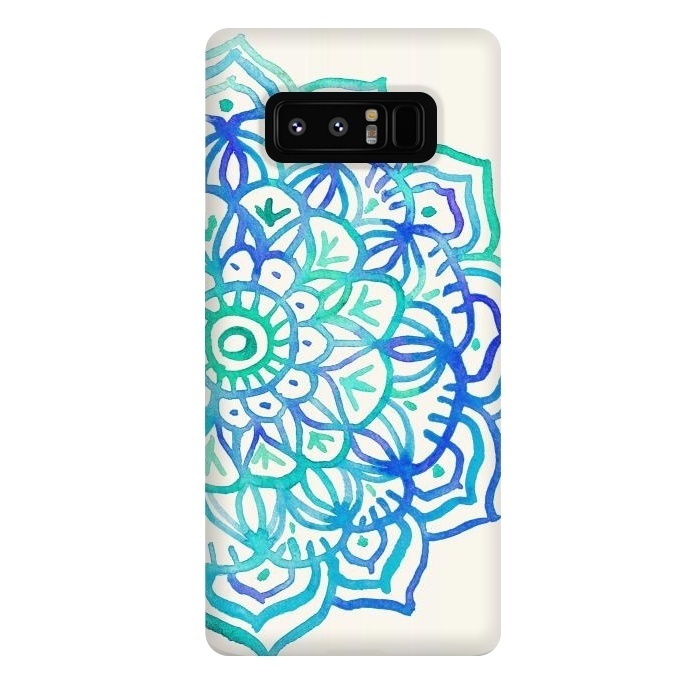 Galaxy Note 8 StrongFit Watercolor Mandala in Ocean Colors by Micklyn Le Feuvre