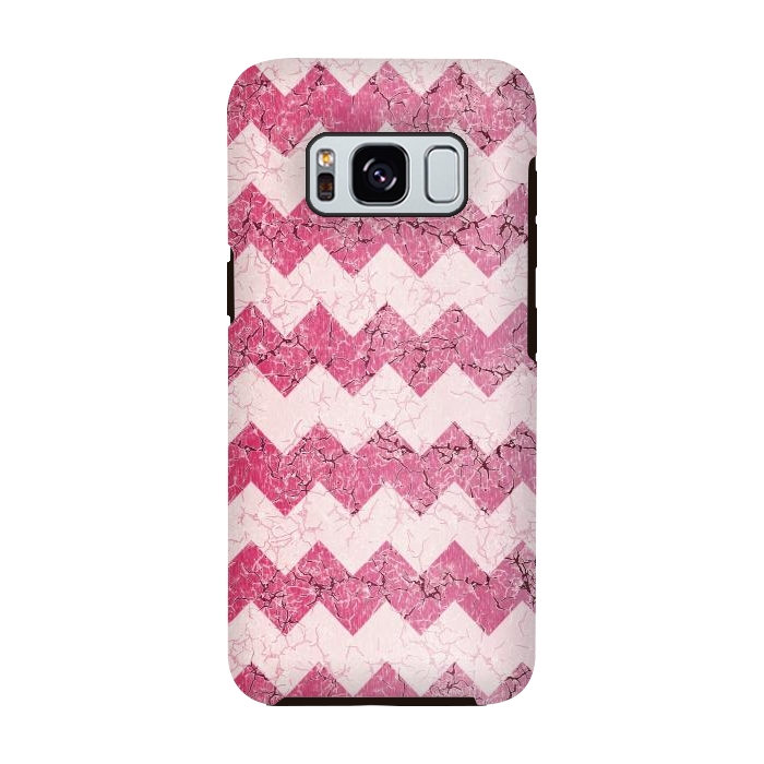 Galaxy S8 StrongFit Pink chevron by Jms