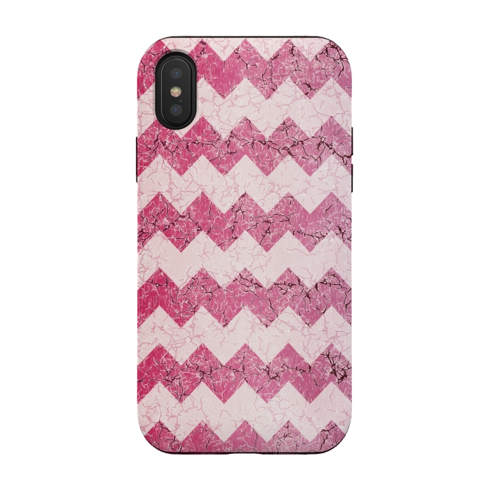 iPhone Xs / X StrongFit Pink chevron by Jms