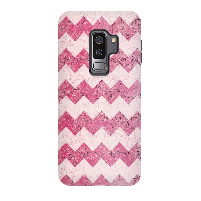 Galaxy S9 plus StrongFit Pink chevron by Jms