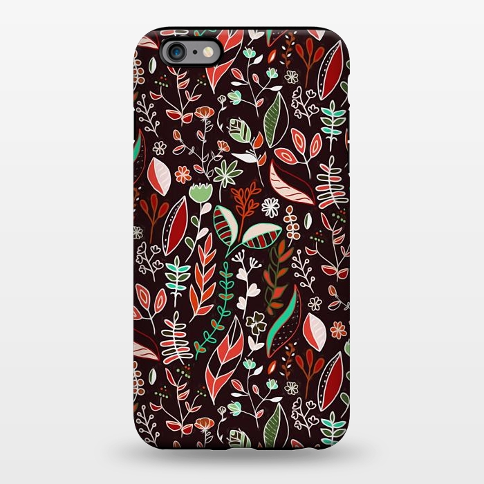 iPhone 6/6s plus StrongFit Autumn Nature Doodle On Brown  by Tigatiga
