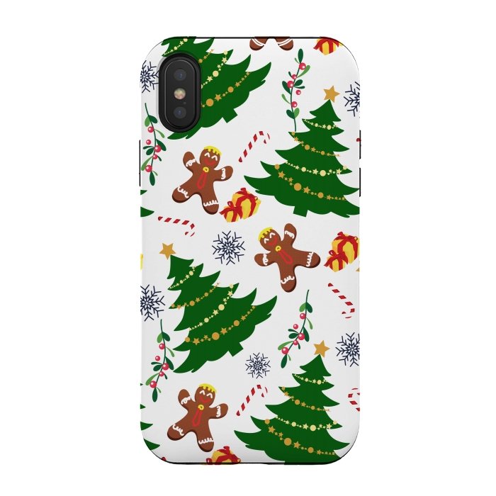 iPhone Xs / X StrongFit Holly Jolly Christmas by Allgirls Studio