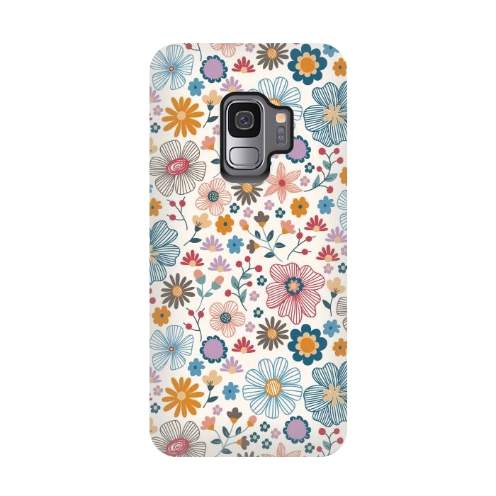 Galaxy S9 StrongFit Winter Wild Bloom  by TracyLucy Designs