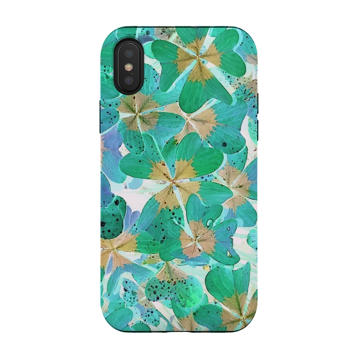 iPhone Xs / X StrongFit Lucky Leaves v2 by Creativeaxle
