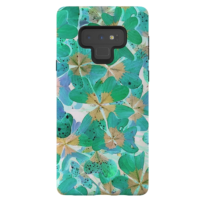 Galaxy Note 9 StrongFit Lucky Leaves v2 by Creativeaxle