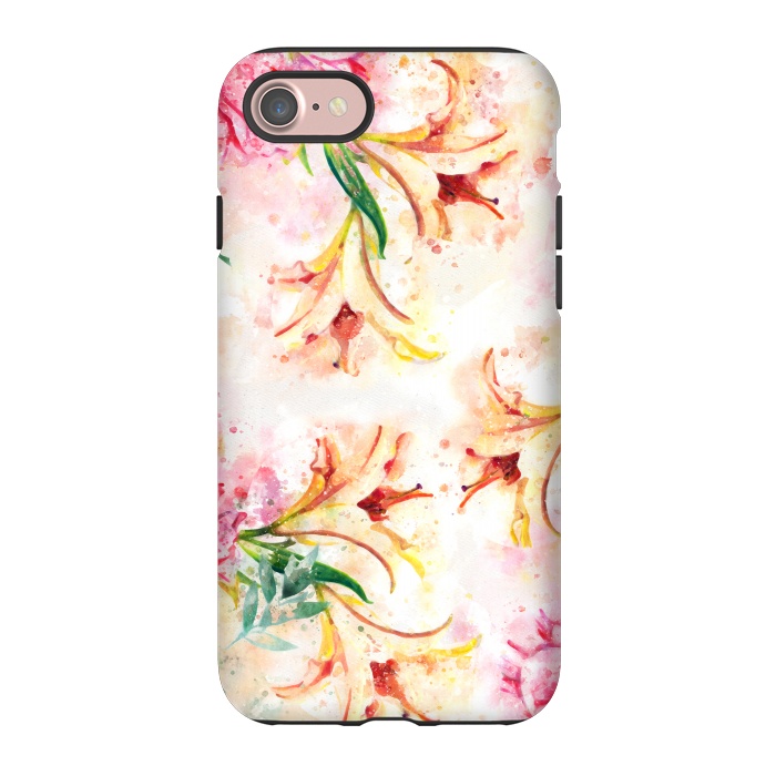 iPhone 7 StrongFit Peony Floral by Creativeaxle