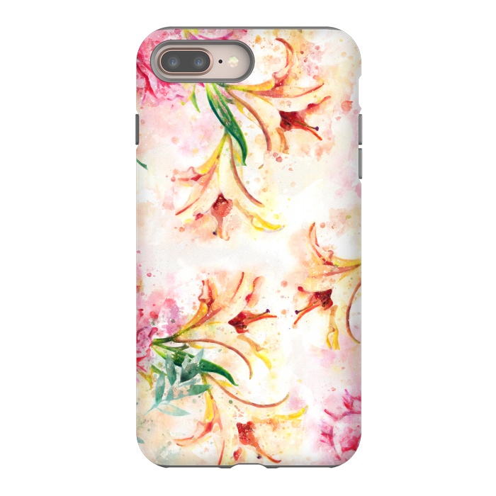 iPhone 7 plus StrongFit Peony Floral by Creativeaxle