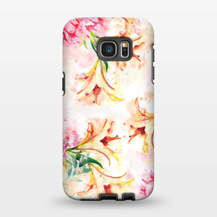 Galaxy S7 EDGE StrongFit Peony Floral by Creativeaxle