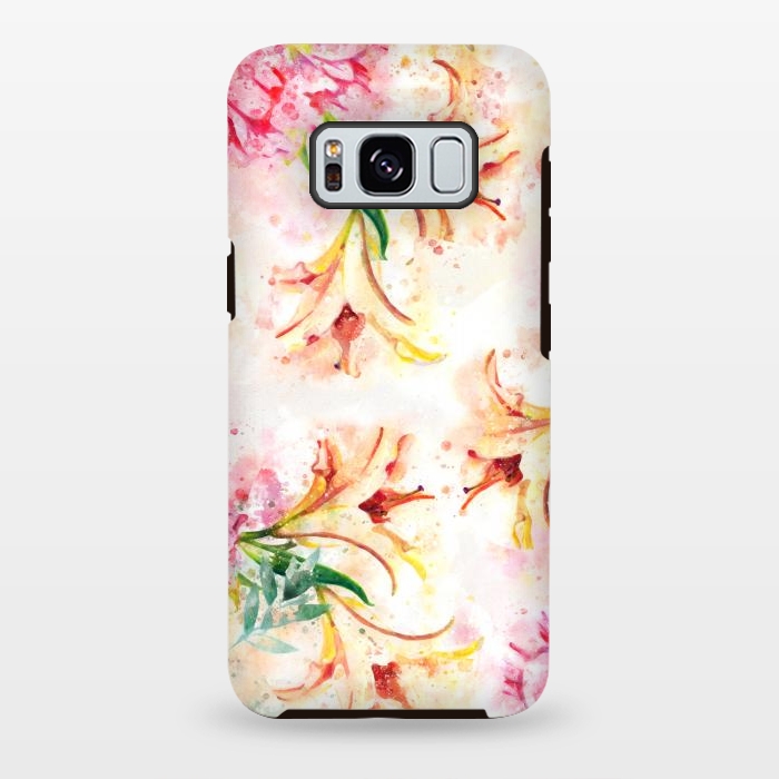 Galaxy S8 plus StrongFit Peony Floral by Creativeaxle