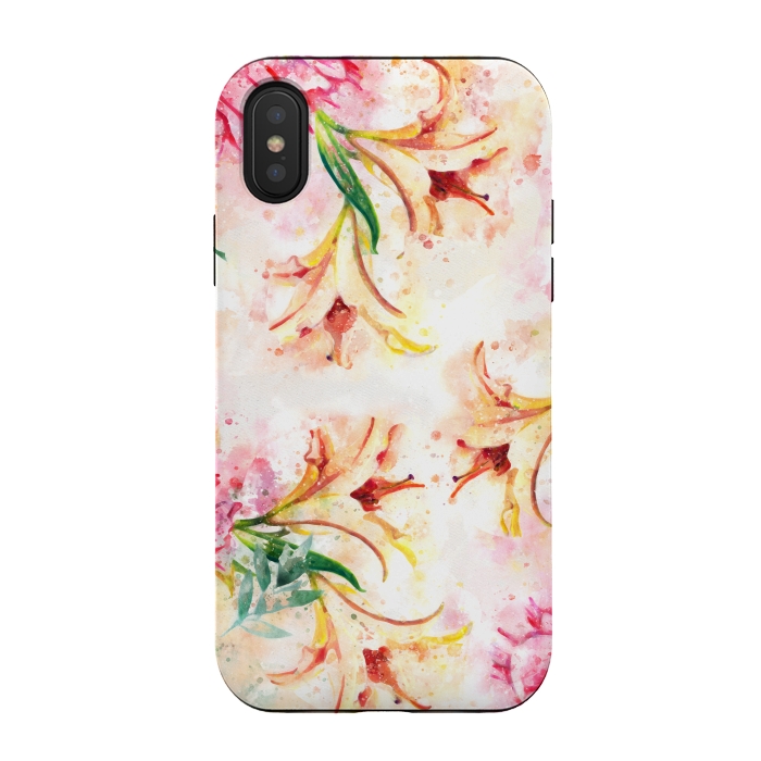 iPhone Xs / X StrongFit Peony Floral by Creativeaxle
