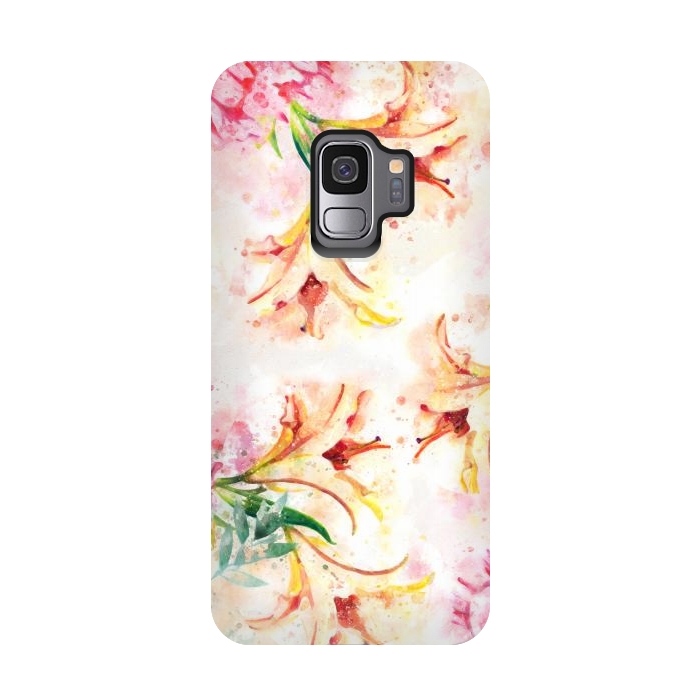 Galaxy S9 StrongFit Peony Floral by Creativeaxle