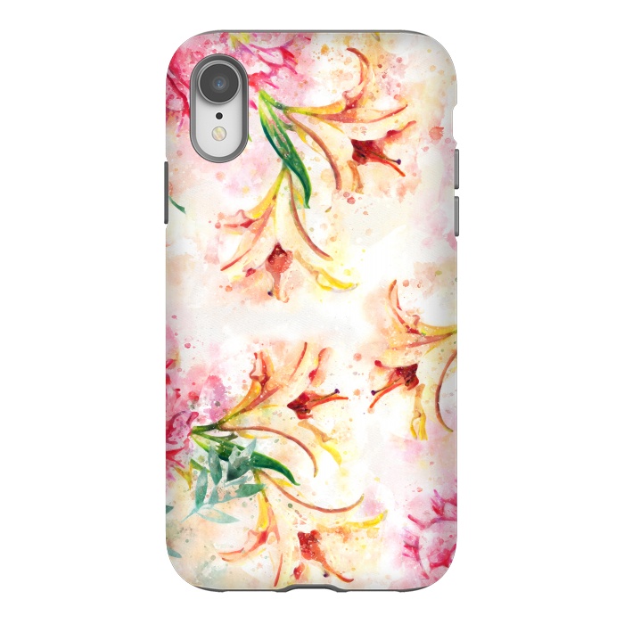 iPhone Xr StrongFit Peony Floral by Creativeaxle