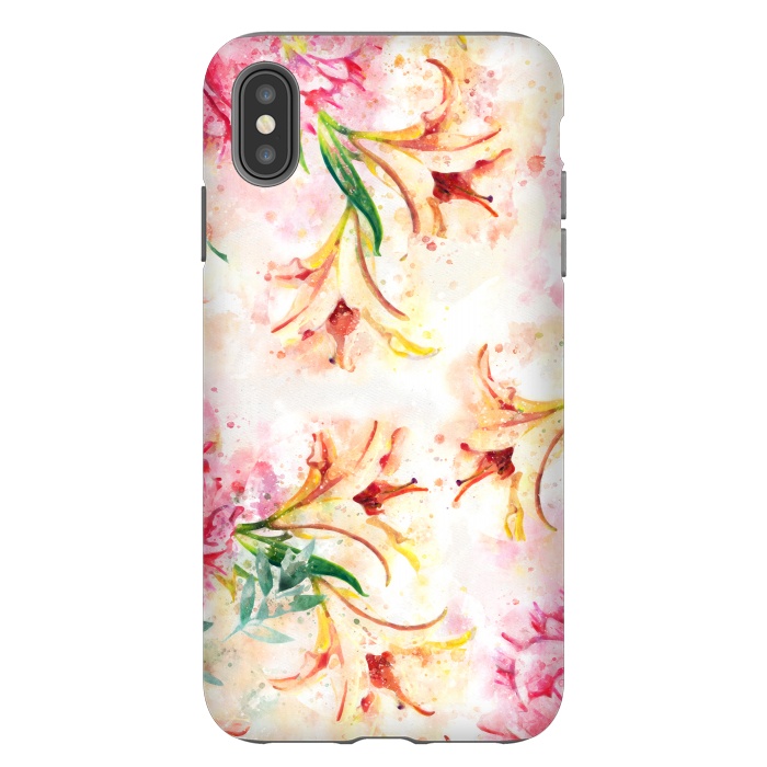 iPhone Xs Max StrongFit Peony Floral by Creativeaxle