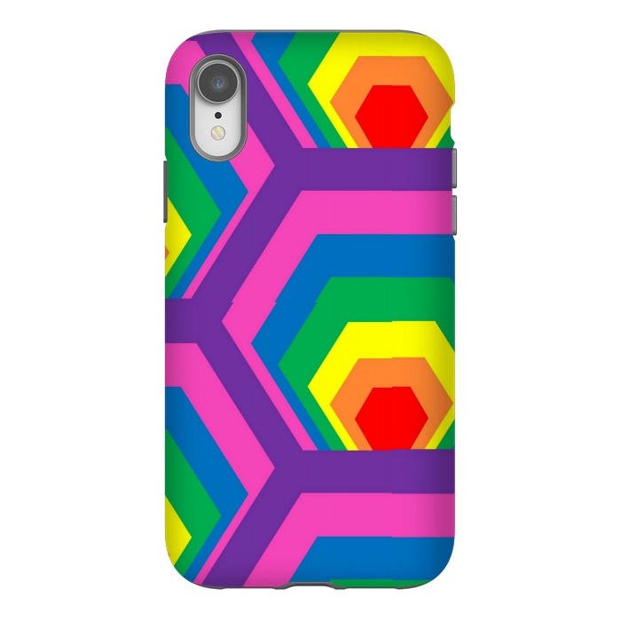 iPhone Xr StrongFit RAINBOW ABSTRACT PATTERN by MALLIKA
