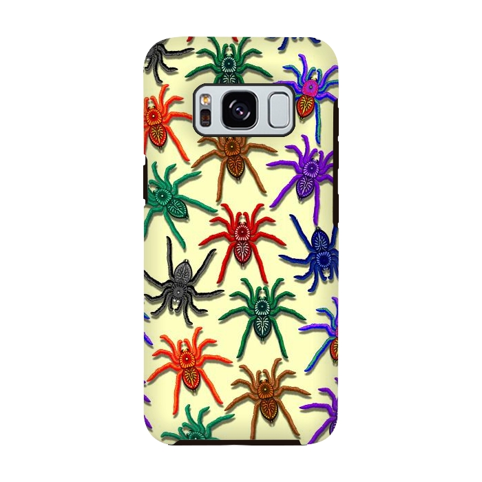 Galaxy S8 StrongFit Spiders Colorful Halloween Tarantulas Pattern by BluedarkArt