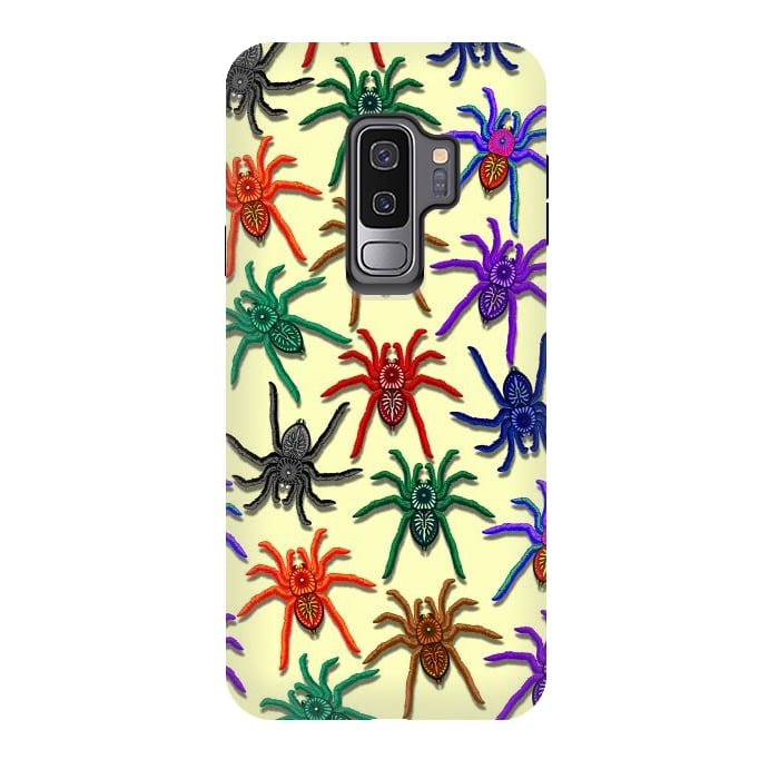 Galaxy S9 plus StrongFit Spiders Colorful Halloween Tarantulas Pattern by BluedarkArt