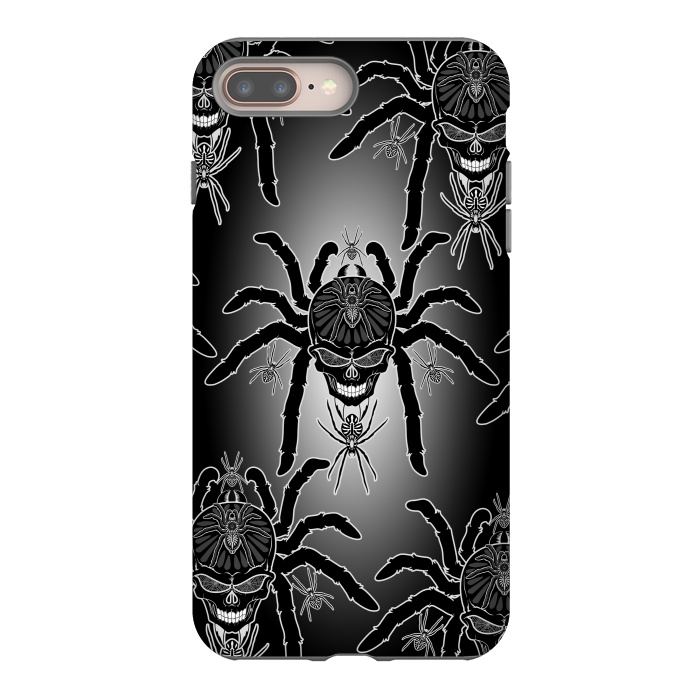 iPhone 7 plus StrongFit Spider Skull Tattoo Black and Whi by BluedarkArt