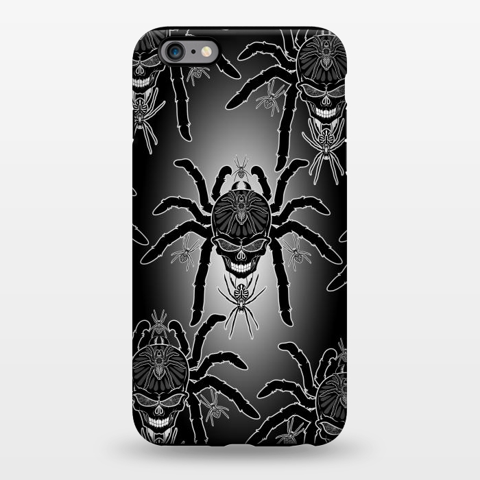 iPhone 6/6s plus StrongFit Spider Skull Tattoo Black and Whi by BluedarkArt