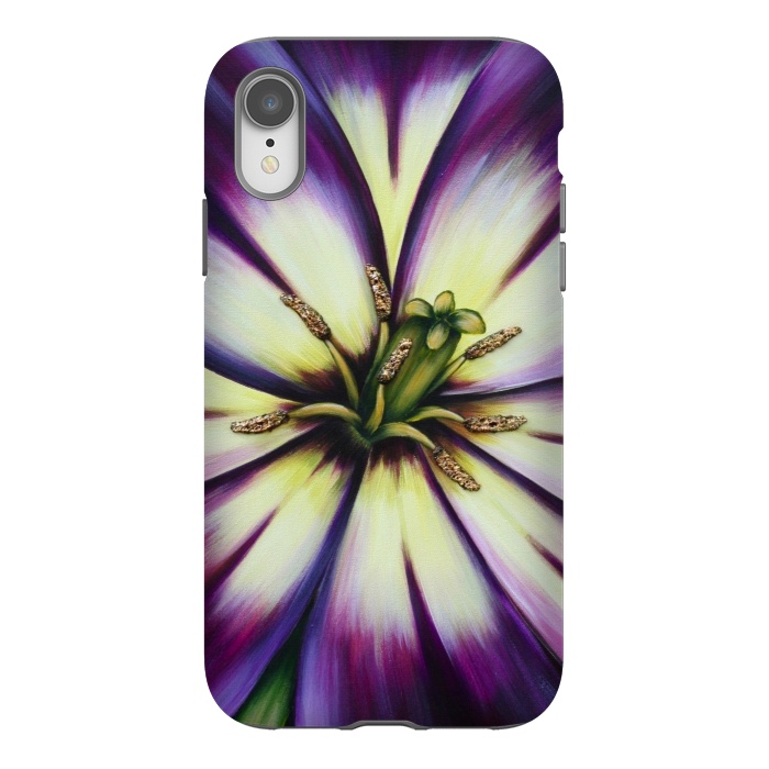 iPhone Xr StrongFit Plum Tulip by Denise Cassidy Wood