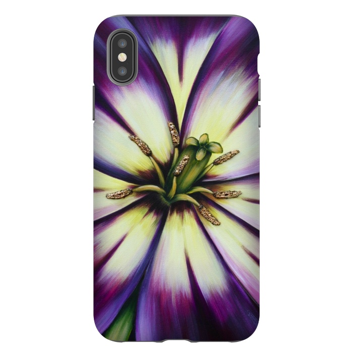 iPhone Xs Max StrongFit Plum Tulip by Denise Cassidy Wood