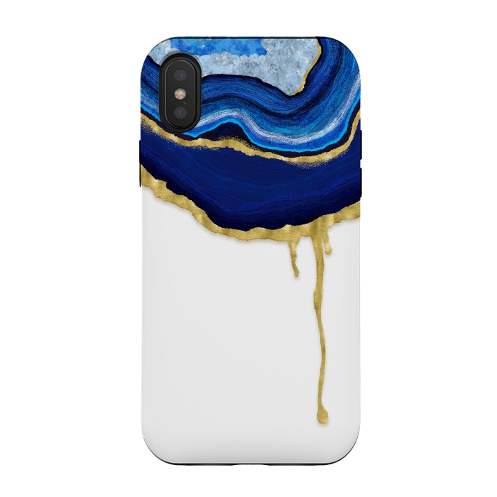 iPhone Xs / X StrongFit Sapphire Dripping Agate by Noonday Design