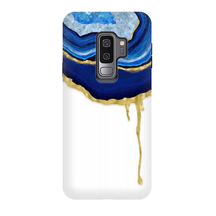 Galaxy S9 plus StrongFit Sapphire Dripping Agate by Noonday Design