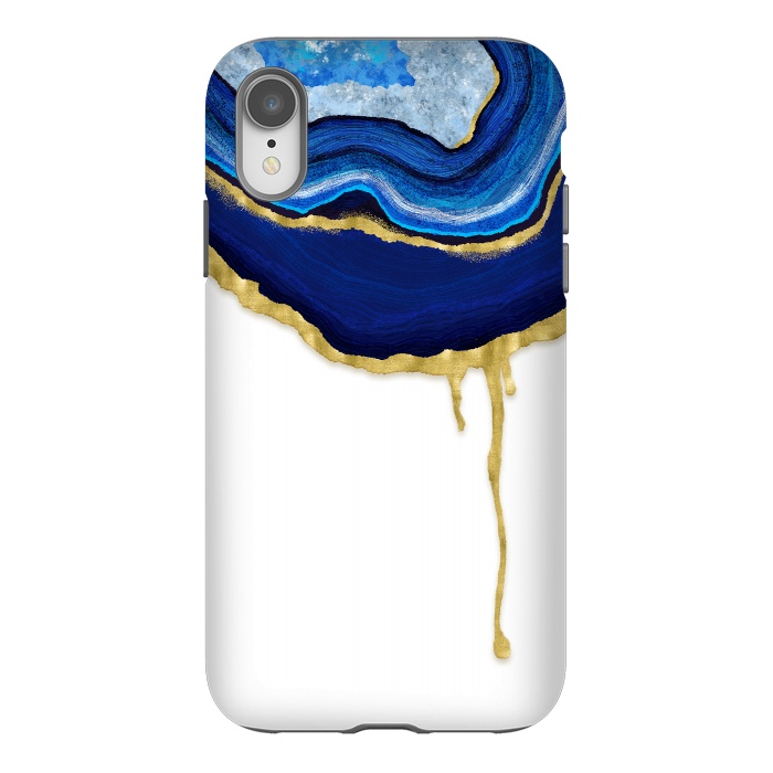 iPhone Xr StrongFit Sapphire Dripping Agate by Noonday Design
