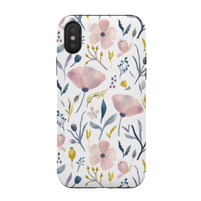 iPhone Xs / X StrongFit Delicate Pastel Floral by Noonday Design