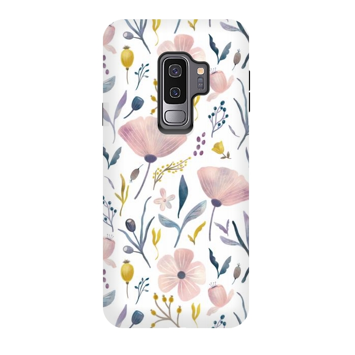 Galaxy S9 plus StrongFit Delicate Pastel Floral by Noonday Design