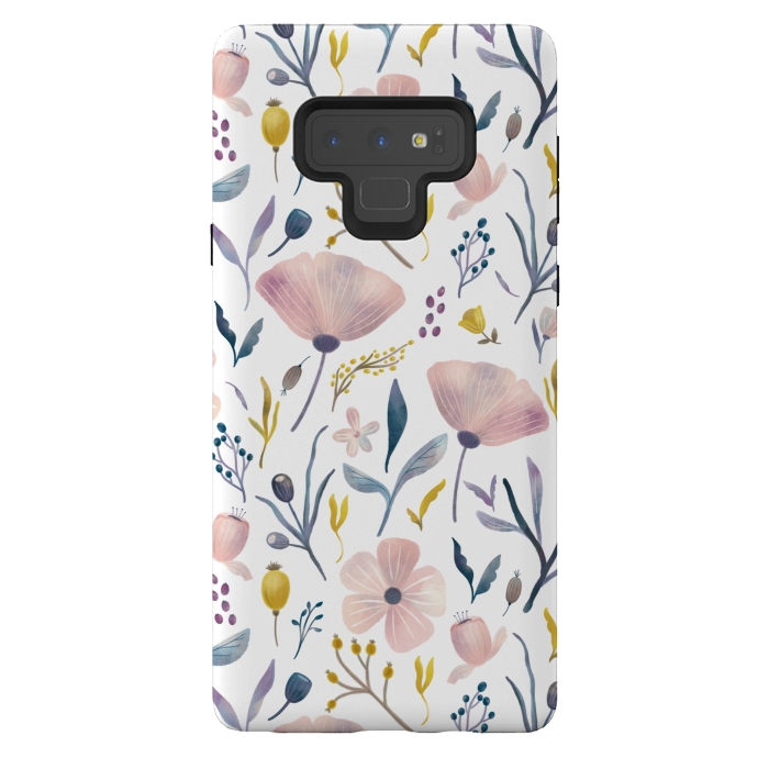 Galaxy Note 9 StrongFit Delicate Pastel Floral by Noonday Design