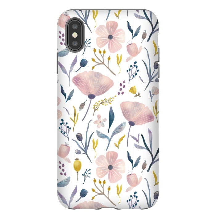 iPhone Xs Max StrongFit Delicate Pastel Floral by Noonday Design