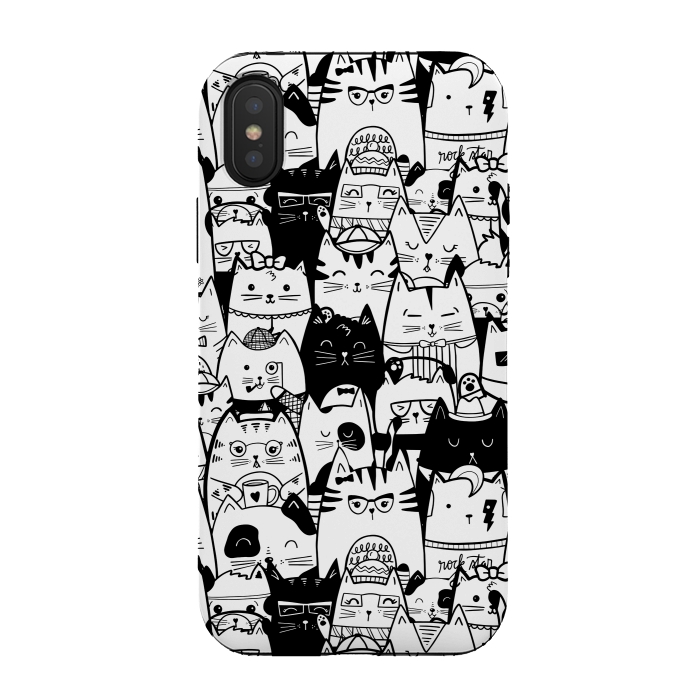 iPhone Xs / X StrongFit Itty Bitty Kitty Committee by Noonday Design