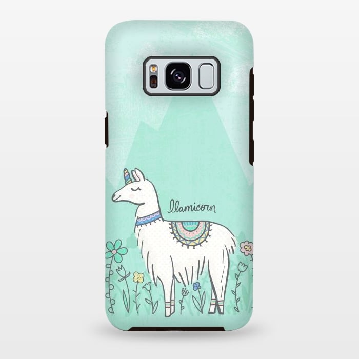 Galaxy S8 plus StrongFit Llovely Llamicorn by Noonday Design
