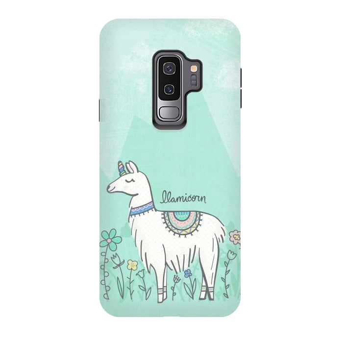 Galaxy S9 plus StrongFit Llovely Llamicorn by Noonday Design