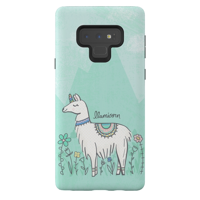 Galaxy Note 9 StrongFit Llovely Llamicorn by Noonday Design