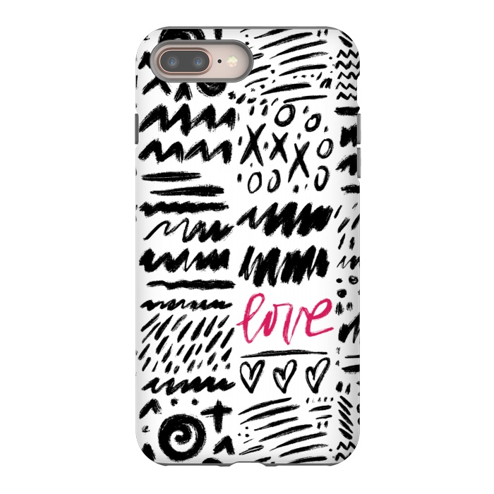 iPhone 7 plus StrongFit Love Scribbles by Noonday Design