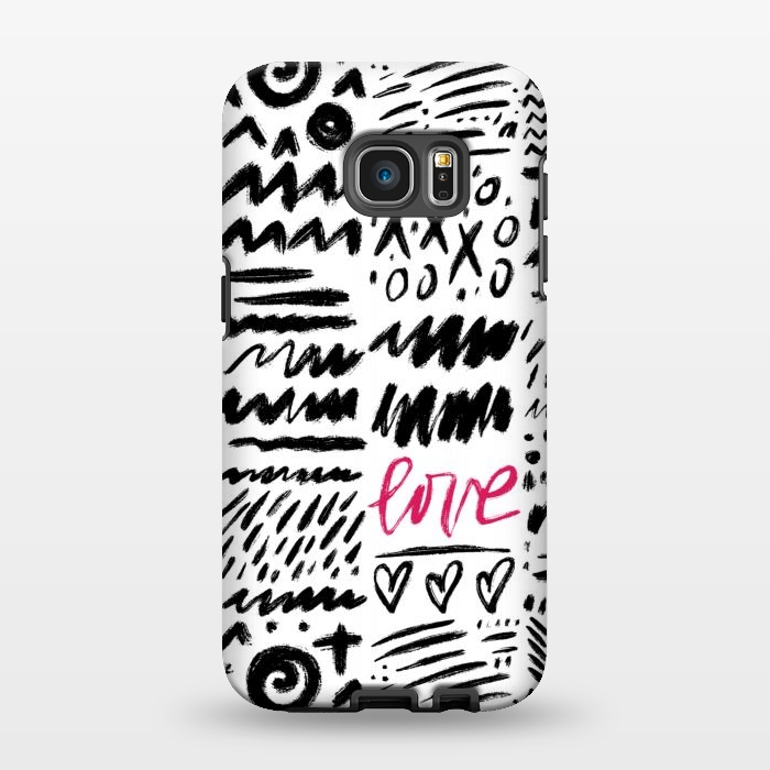 Galaxy S7 EDGE StrongFit Love Scribbles by Noonday Design