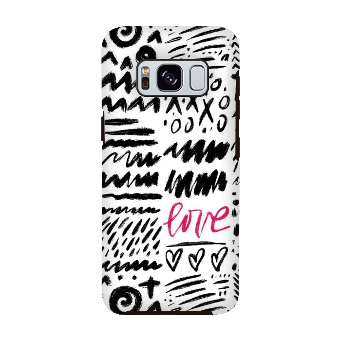 Galaxy S8 StrongFit Love Scribbles by Noonday Design