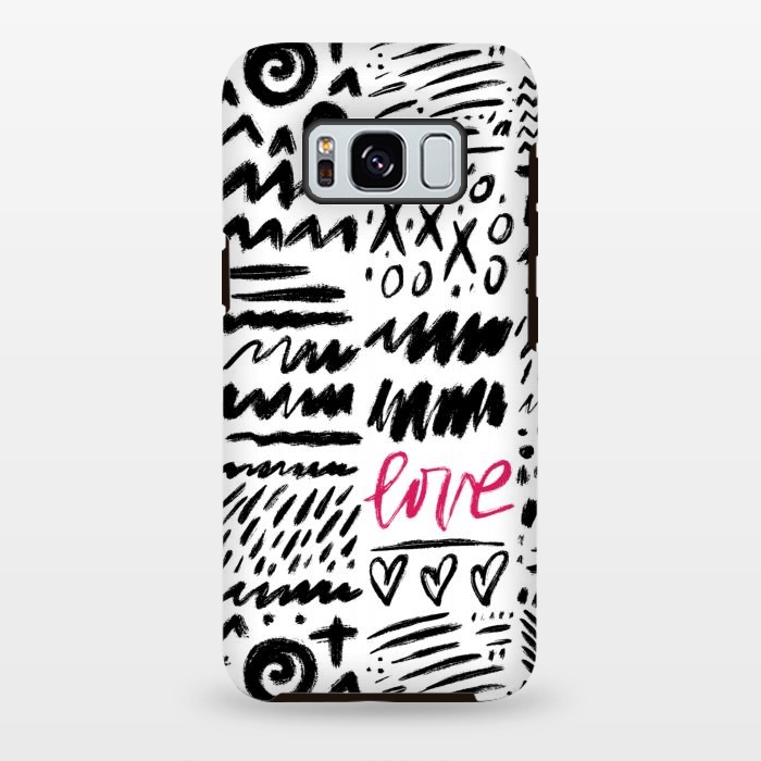 Galaxy S8 plus StrongFit Love Scribbles by Noonday Design
