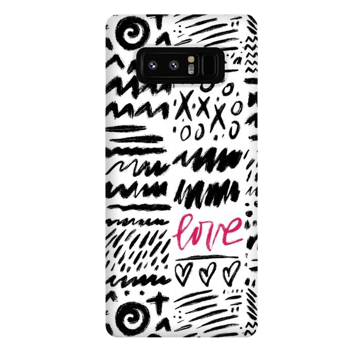 Galaxy Note 8 StrongFit Love Scribbles by Noonday Design