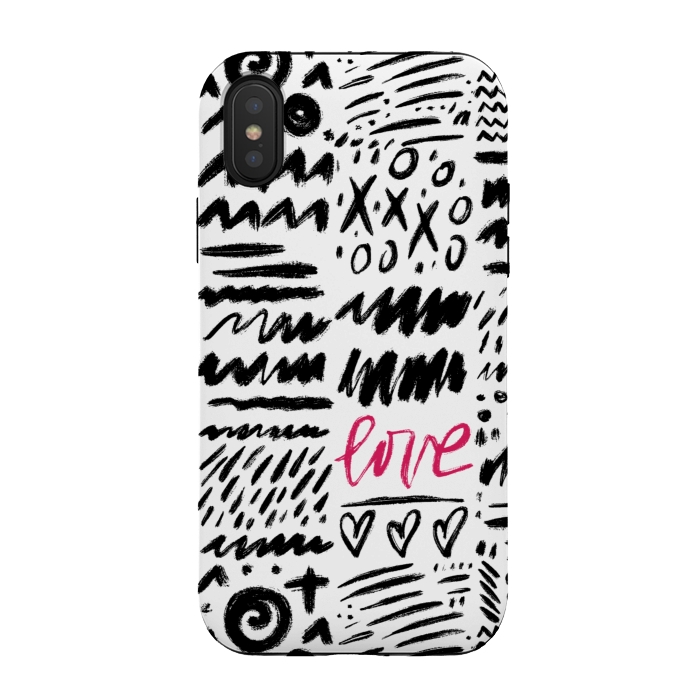 iPhone Xs / X StrongFit Love Scribbles by Noonday Design