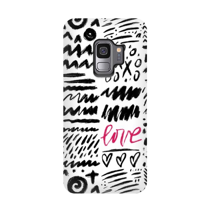 Galaxy S9 StrongFit Love Scribbles by Noonday Design