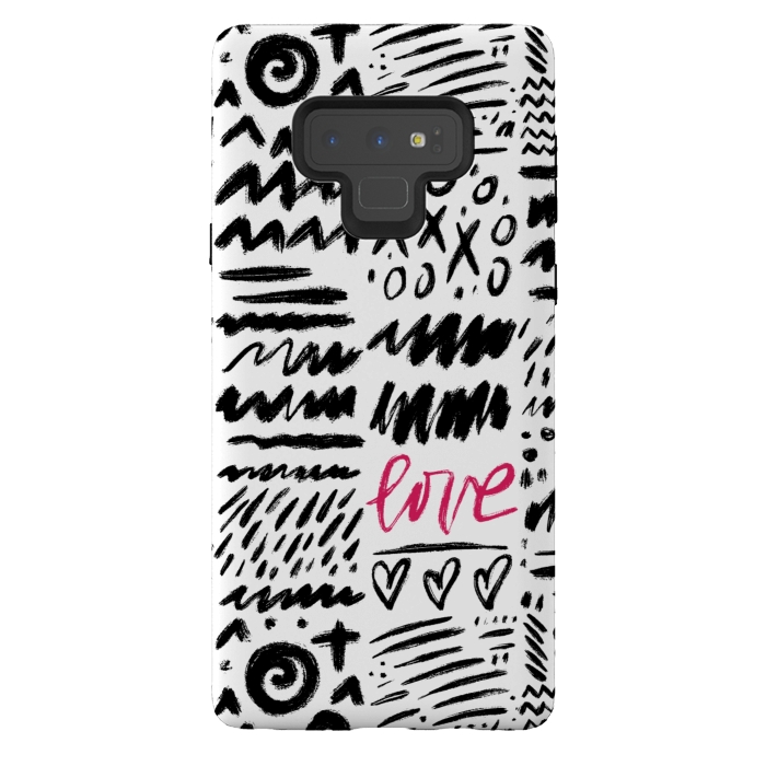 Galaxy Note 9 StrongFit Love Scribbles by Noonday Design
