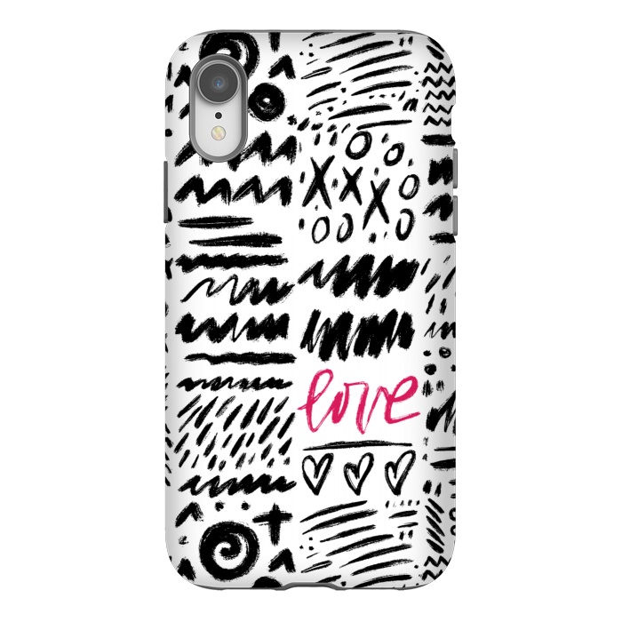 iPhone Xr StrongFit Love Scribbles by Noonday Design