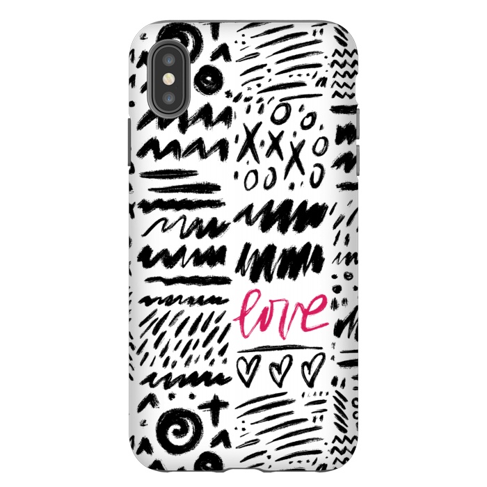 iPhone Xs Max StrongFit Love Scribbles by Noonday Design