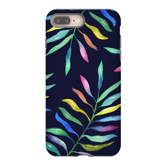 iPhone 7 plus StrongFit Rainbow Tropical Leaf by Noonday Design