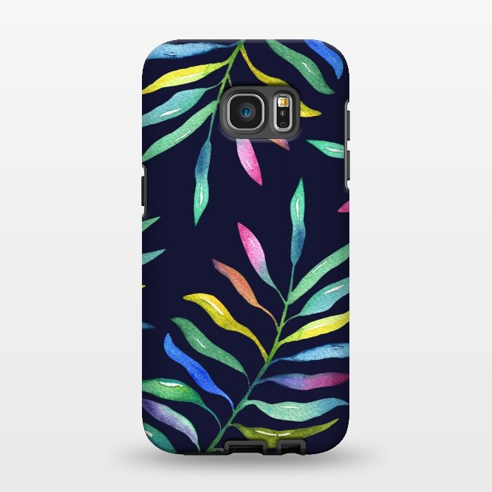 Galaxy S7 EDGE StrongFit Rainbow Tropical Leaf by Noonday Design