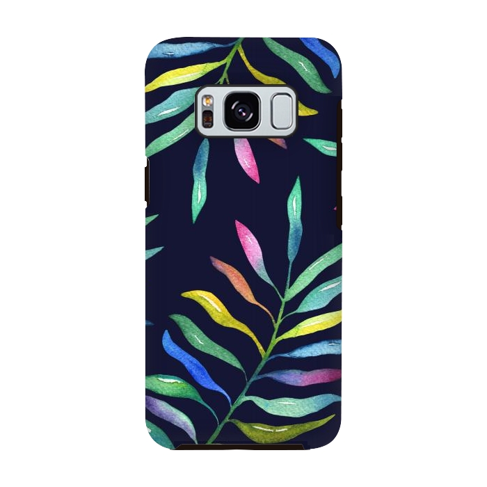 Galaxy S8 StrongFit Rainbow Tropical Leaf by Noonday Design