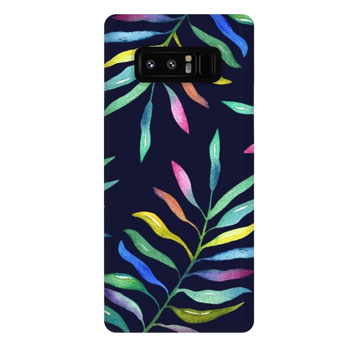Galaxy Note 8 StrongFit Rainbow Tropical Leaf by Noonday Design